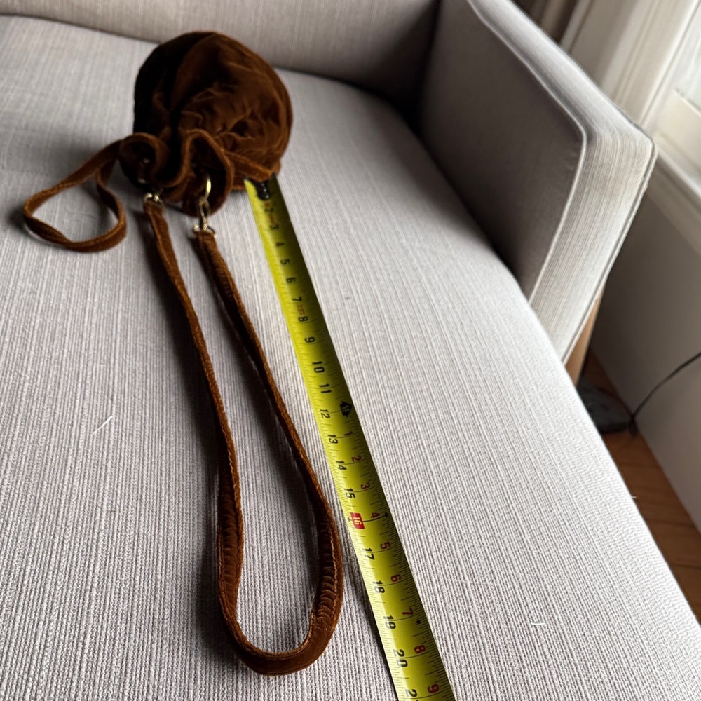 Madewell EUC Brown Velvet Drawstring Bag - Picture 7 of 13